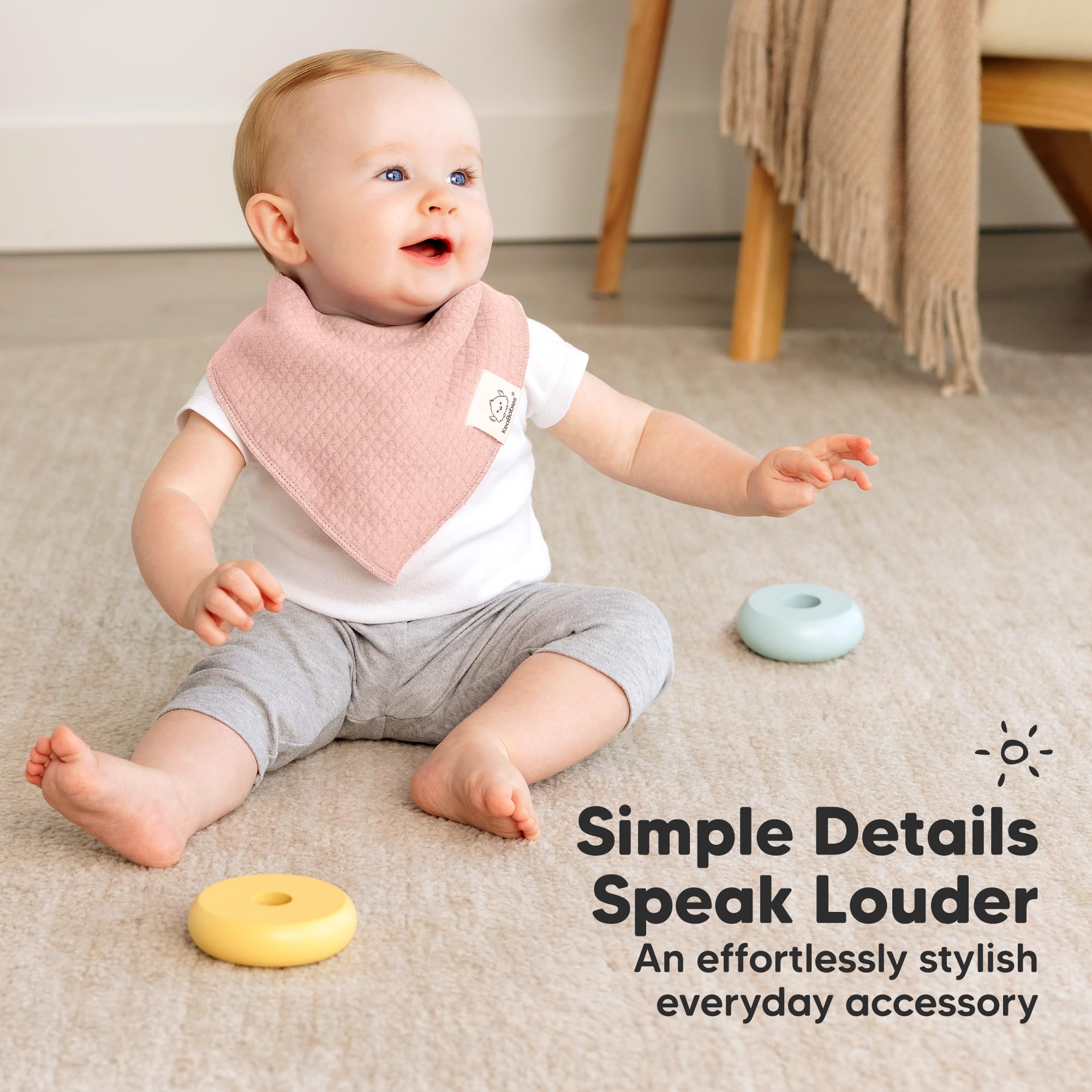 KeaBabies 3 adjustable nickel-free snaps enable growing with baby from newborn to 36 months.