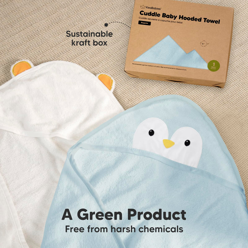 KeaBabies toddler-use-towel image demonstrates growth-friendly towel for children up to age five