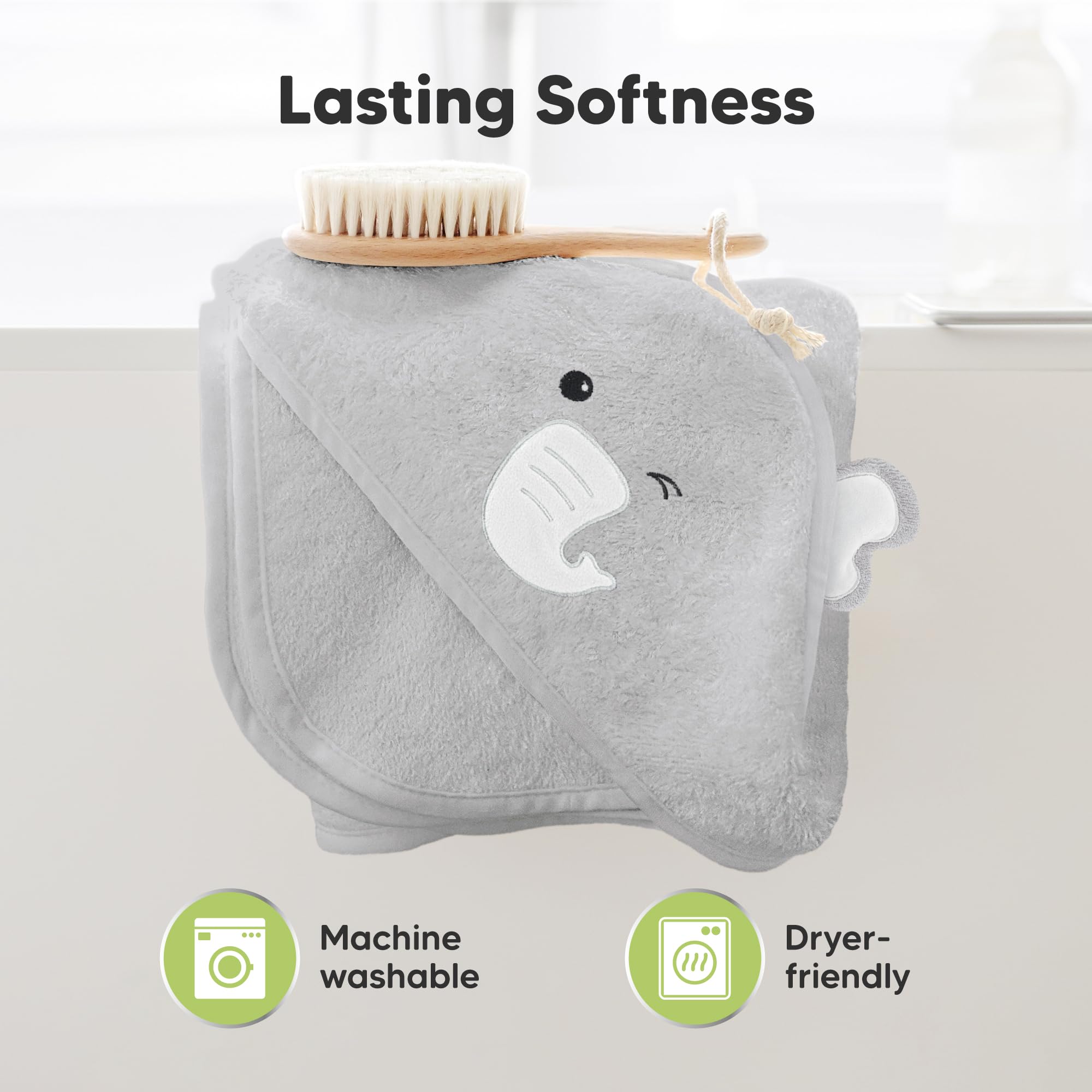KeaBabies large hooded towel supports toddler growth from newborn to age 2