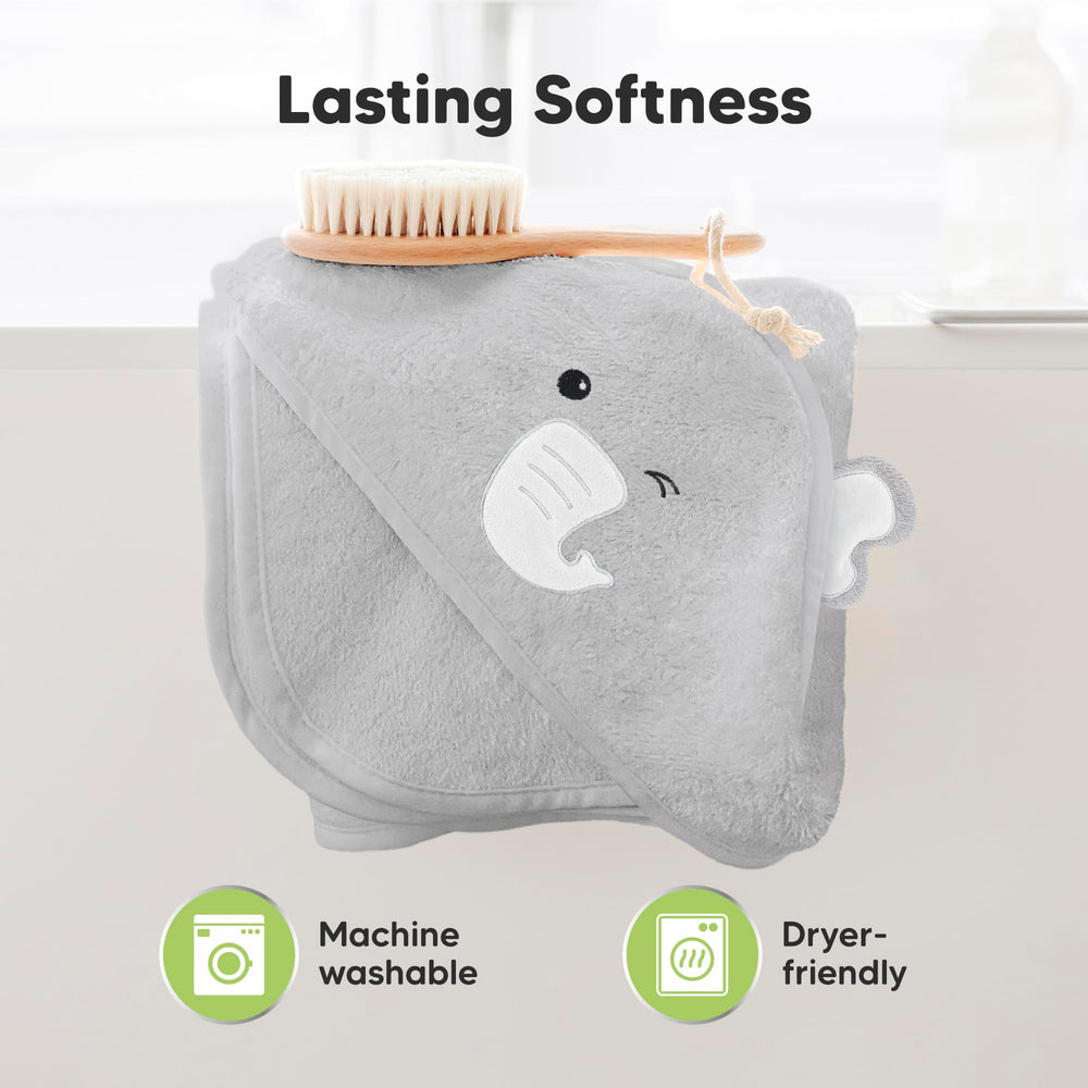 KeaBabies large hooded towel supports toddler growth from newborn to age 2