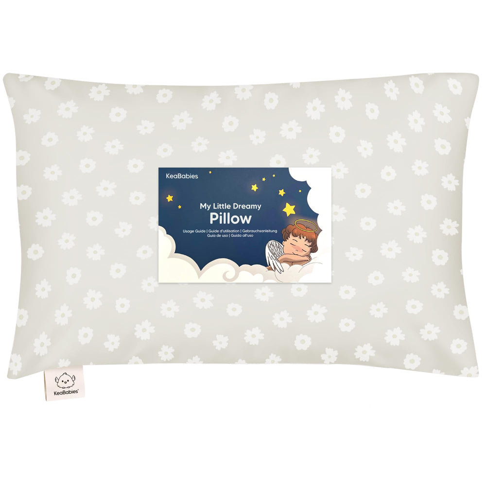 KeaBabies toddler pillow 13x18 Meadow closeup highlighting plush surface for comfort.
