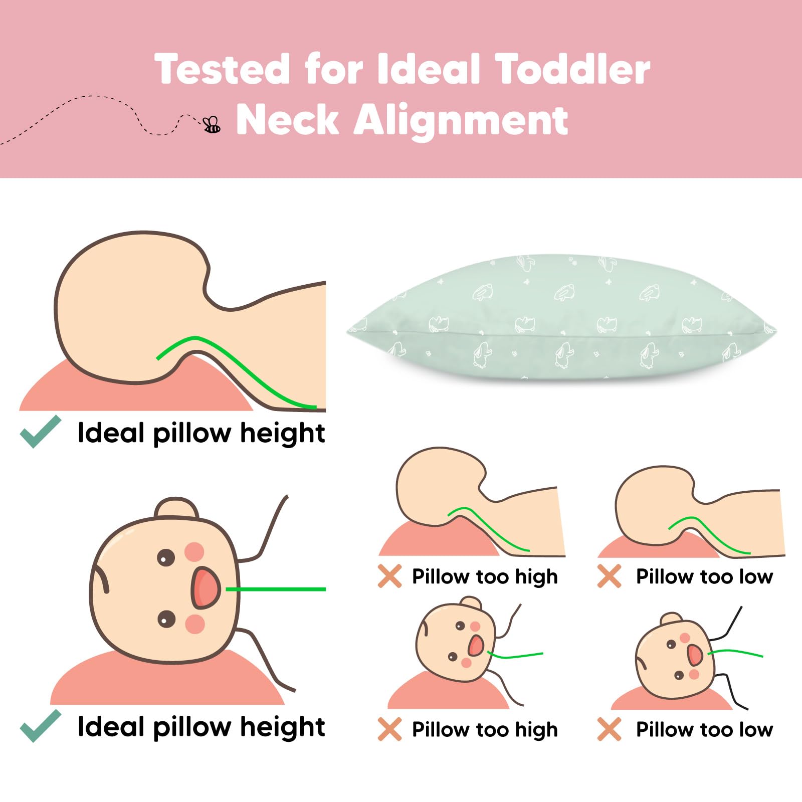 KeaBabies pillow paired with bedtime bedding for cozy sleepovers.