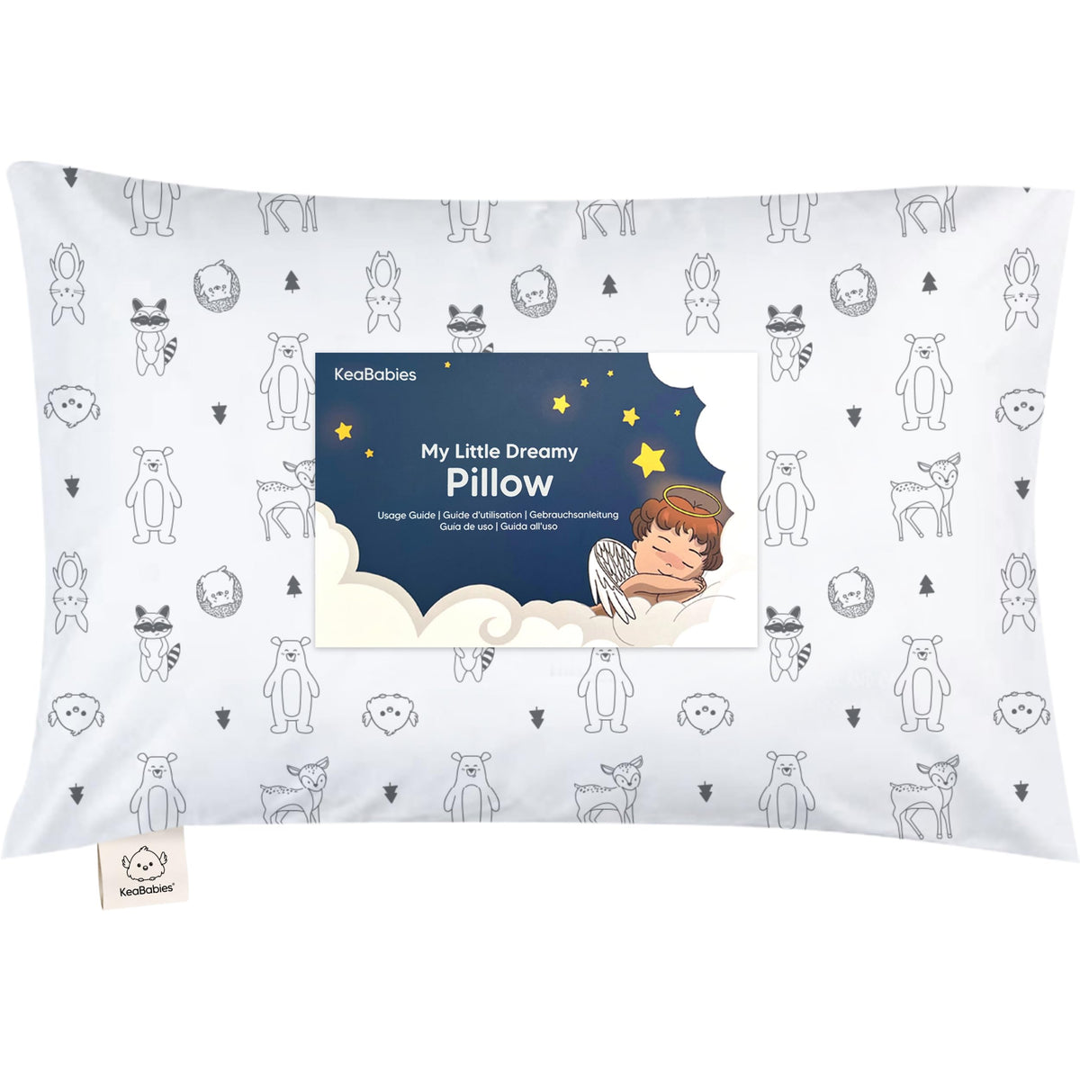 KeaBabies toddler pillow 13x18 ergonomic design for better neck support during sleep.