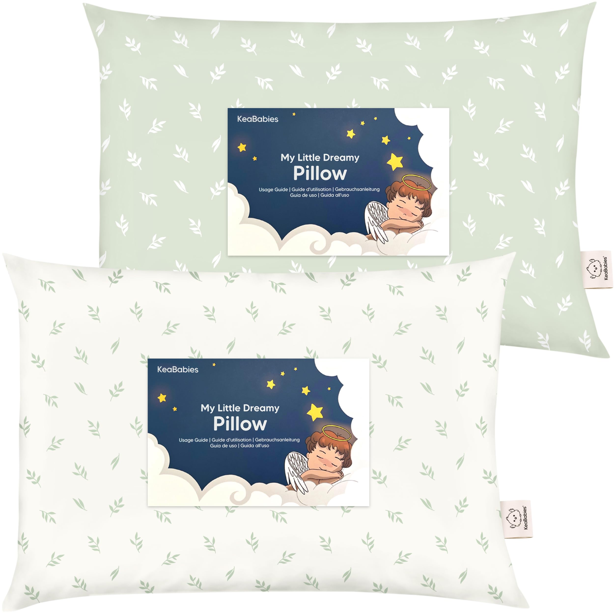 KeaBabies toddler pillow 13x18 front view offers kid-friendly travel comfort.
