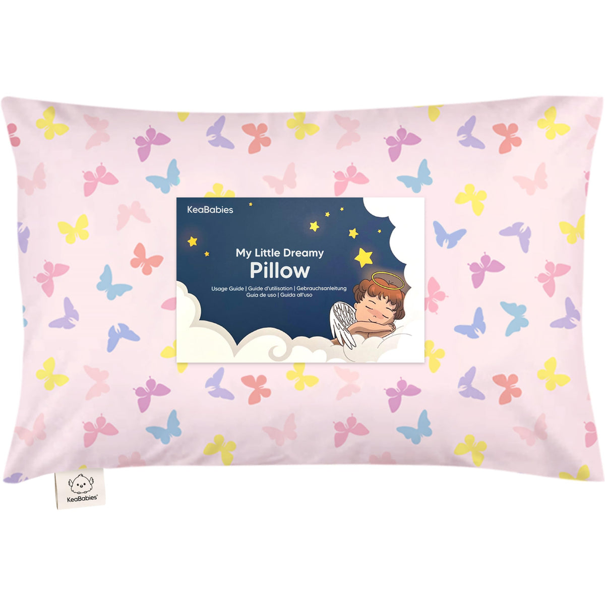 KeaBabies toddler pillow 13x18 front view with compact support for growing spines