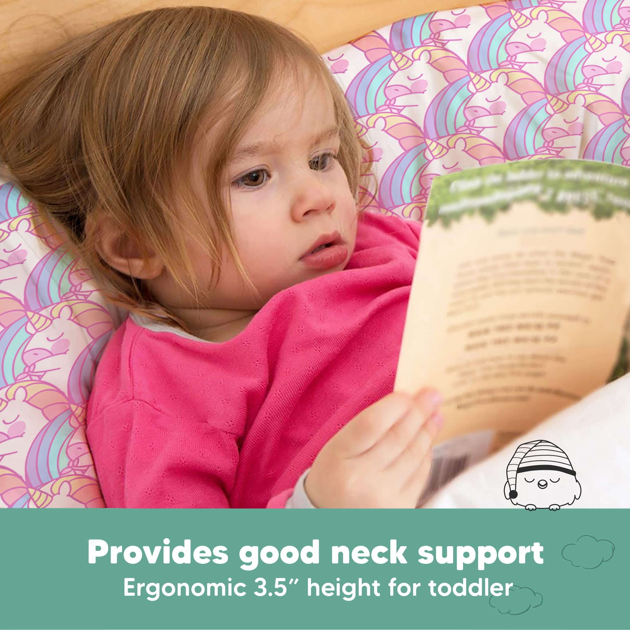 KeaBabies machine-washable toddler pillow simplifies post-ride cleaning.