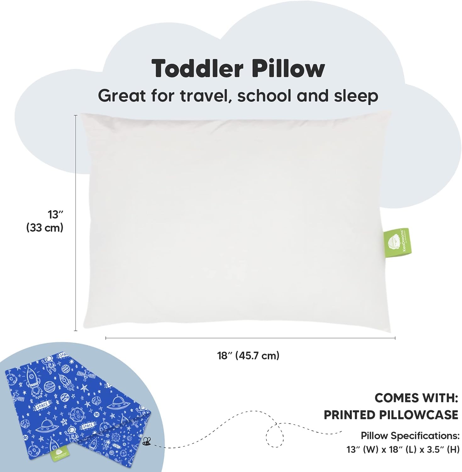 KeaBabies breathable fiber filling maintains comfort and fluff