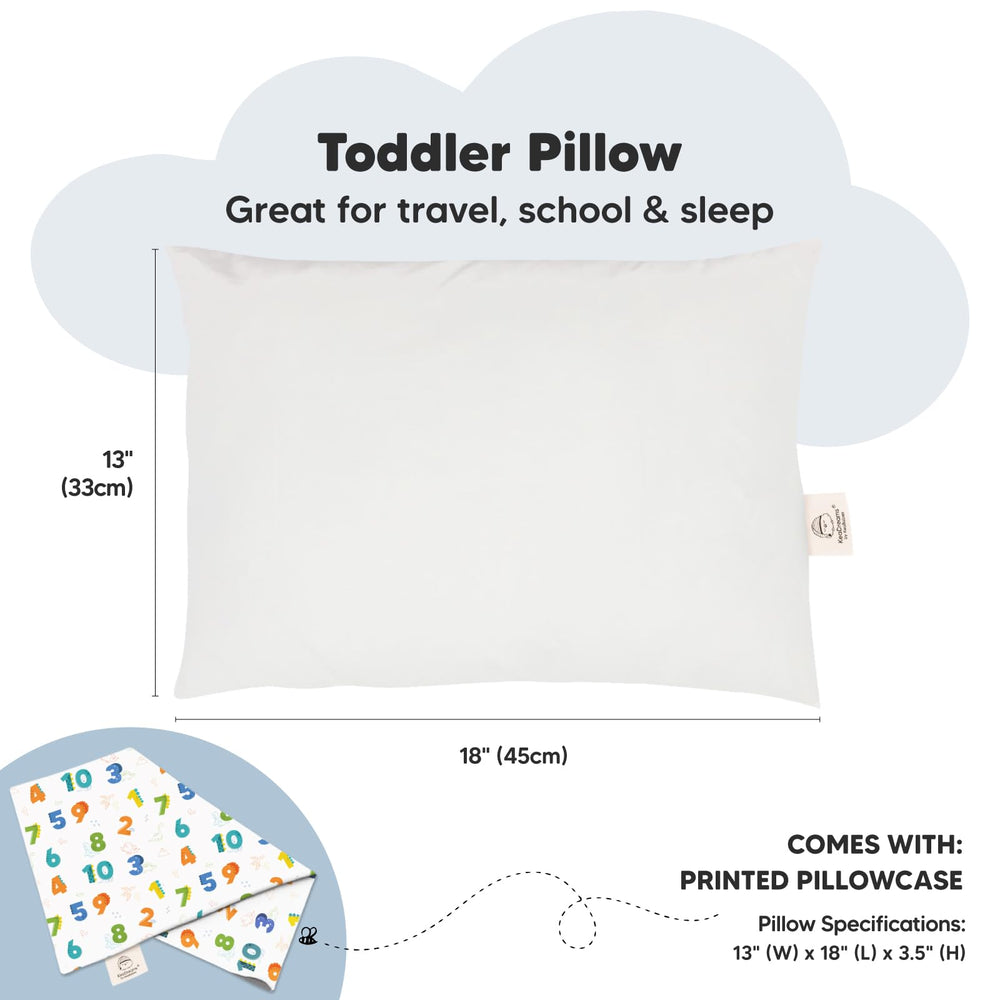 KeaBabies toddler pillow closeup shows plush fabric and comfortable texture.