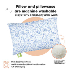 KeaBabies toddler pillow close-up shows organic cotton fabric softness.