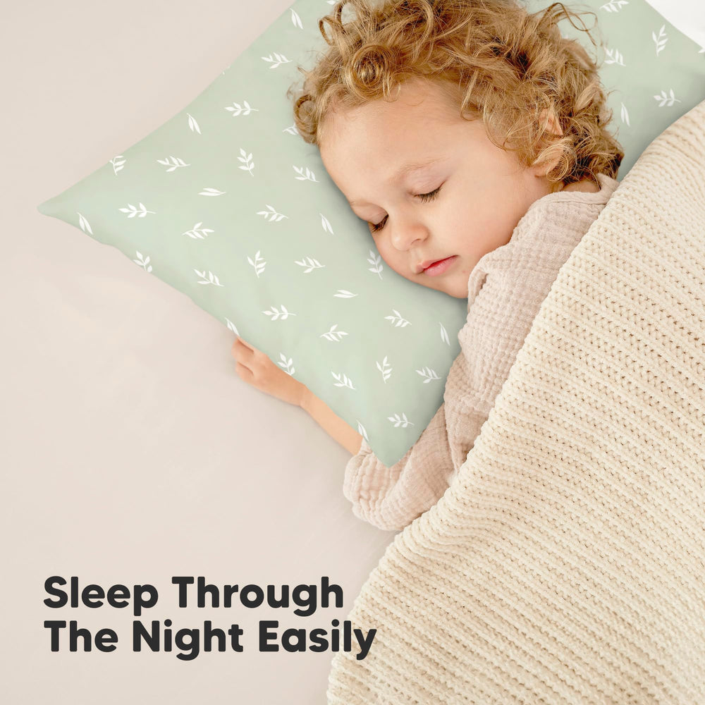 KeaBabies herb color pillow demonstrates cozy look for toddlers' sleep spaces.