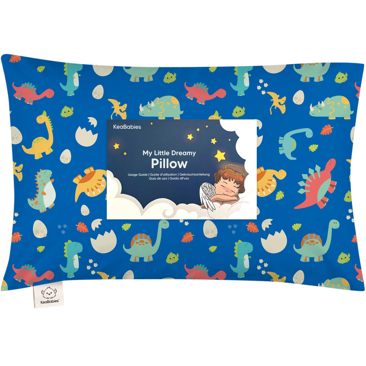 KeaBabies Toddler Pillow with Dino World cover offers portable nap comfort.