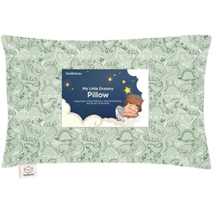 KeaBabies DinoDood toddler pillow front view showing ergonomic neck support