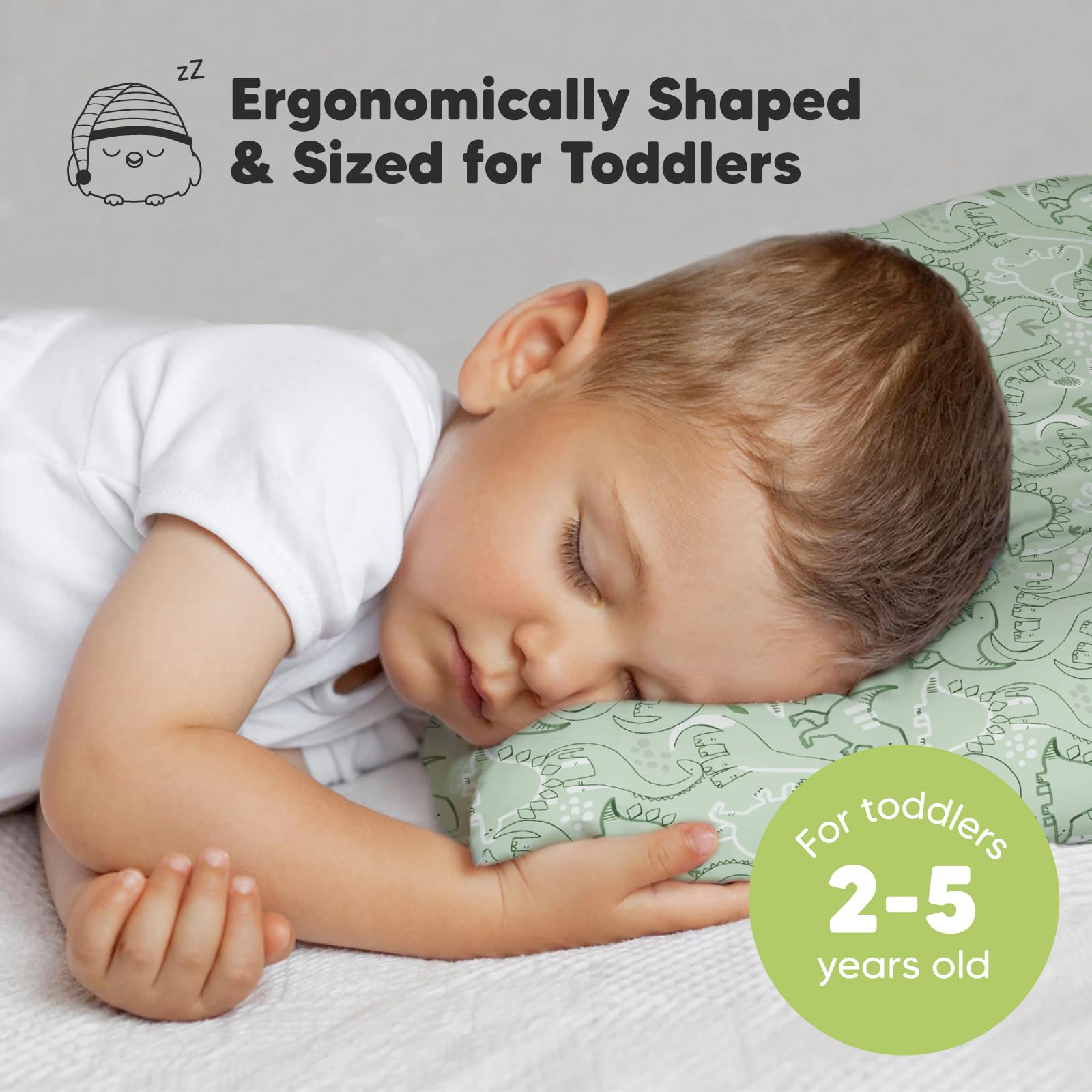 KeaBabies DinoDood side view highlights compact travel-friendly design for naps