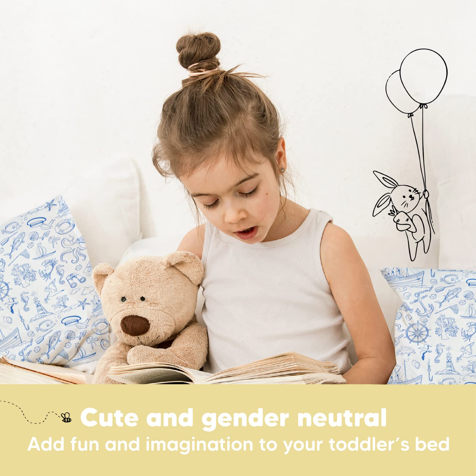 KeaBabies pillow with durable fiber filling stays fluffy over time.