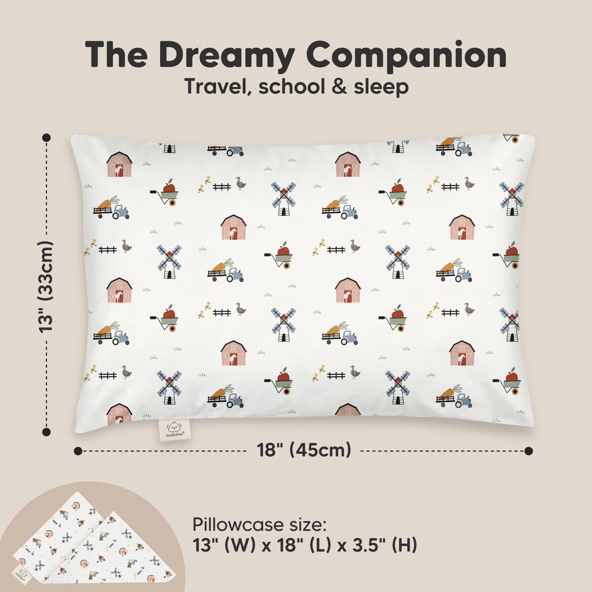 KeaBabies toddler pillow durability and machine-washable fill keep cleaning quick