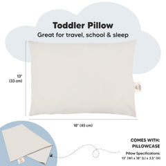 KeaBabies toddler pillow durable washables closeup highlights easy cleaning routine