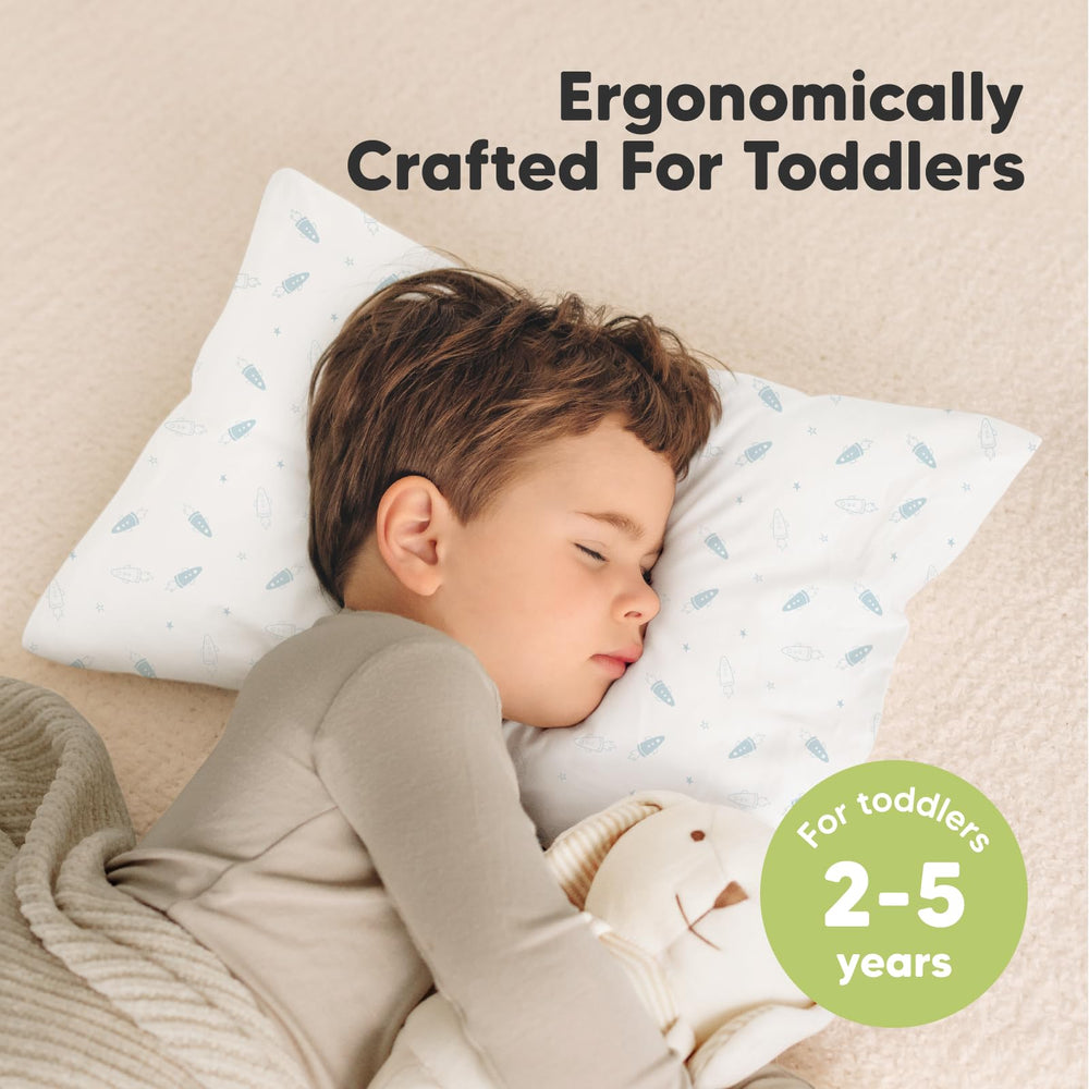 KeaBabies Toddler Pillow ergonomic design supports comfortable, aligned rest