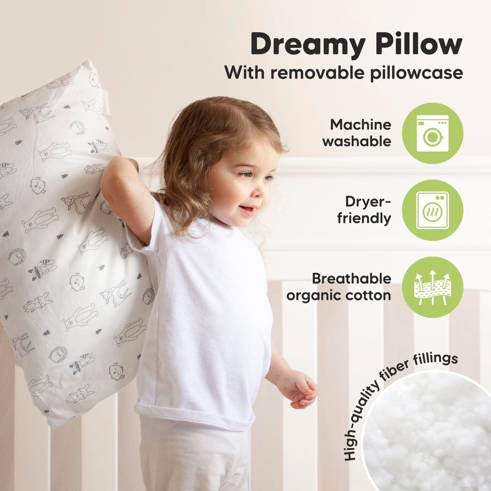 KeaBabies toddler pillow ergonomic design supports comfortable sleep posture
