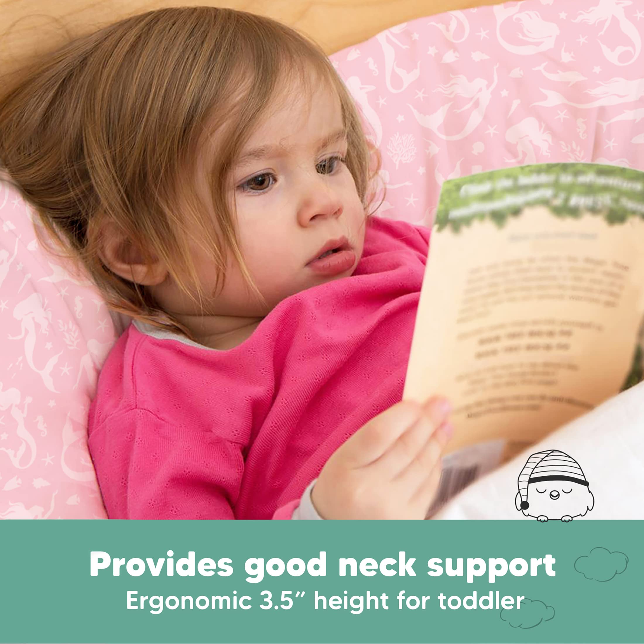 KeaBabies toddler pillow ergonomic design supports neck and head alignment
