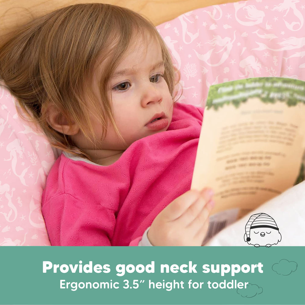 KeaBabies toddler pillow ergonomic design supports neck and head alignment