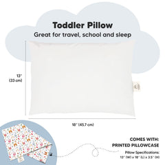 KeaBabies Forestland packaging shot shows ready-to-use toddler pillow for easy setup.