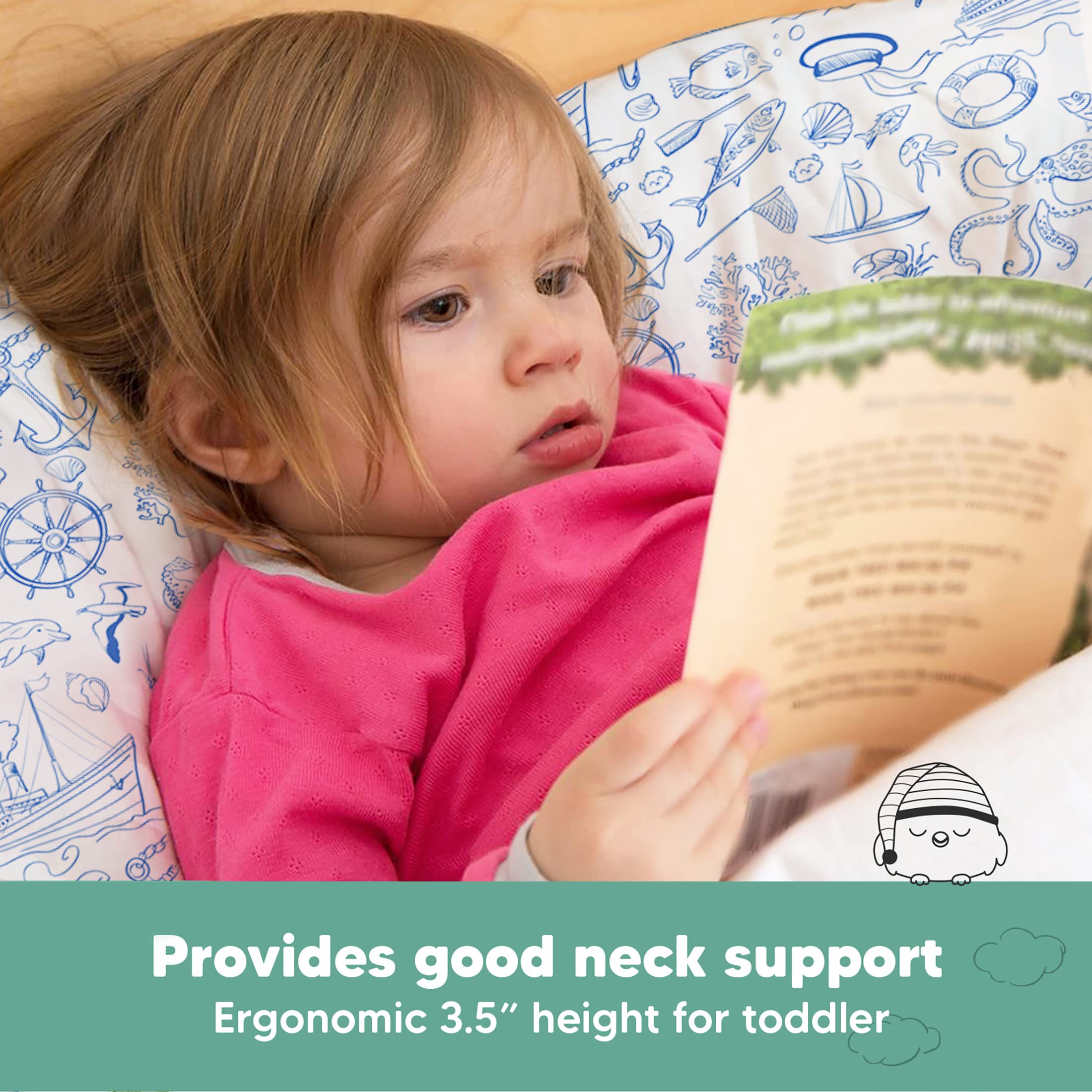 KeaBabies toddler pillow machine-washable cover enables easy cleaning.