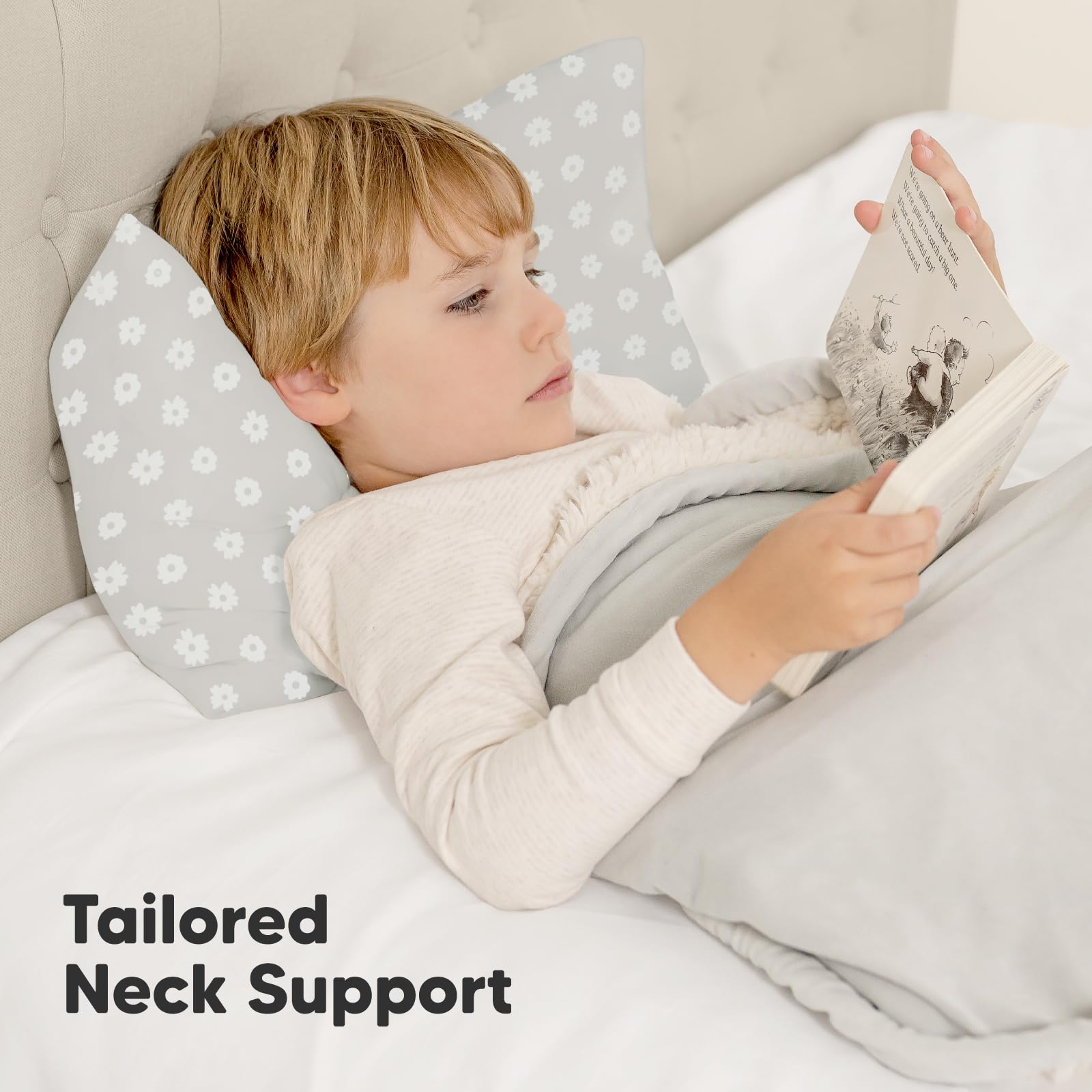 KeaBabies Meadow neck-support design helps gentle alignment during sleep.