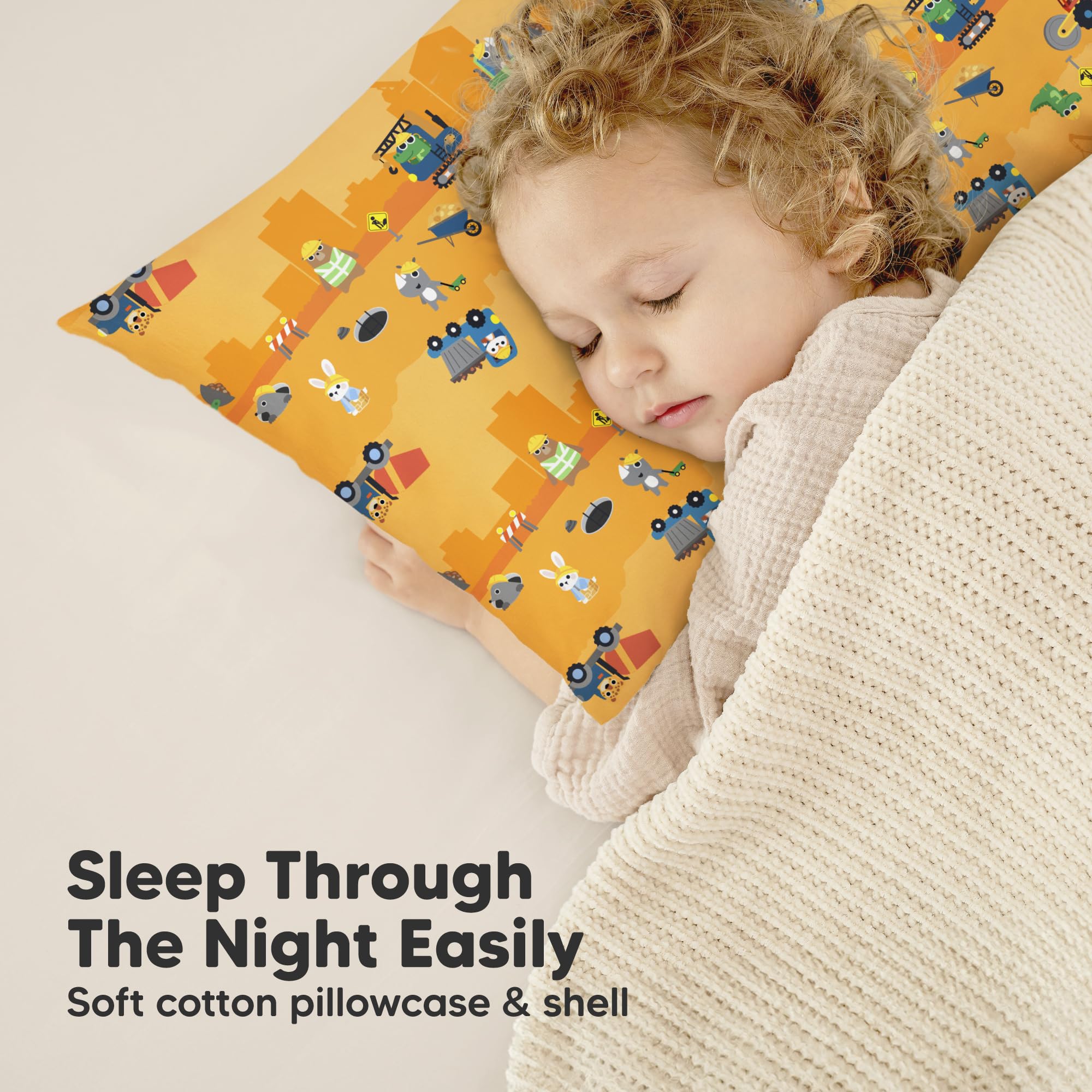 KeaBabies toddler pillow neck support close-up ergonomic design.