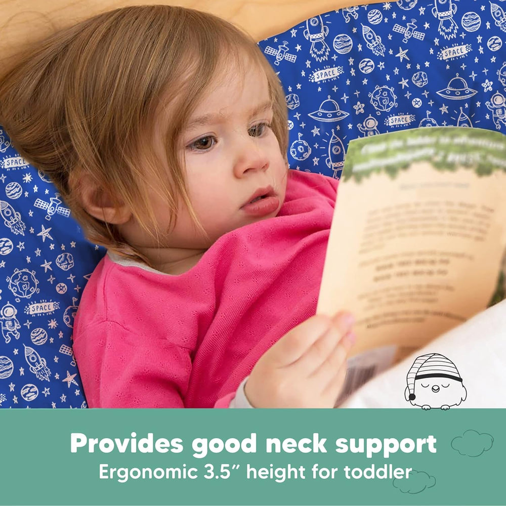 KeaBabies pillow height designed for toddler head alignment