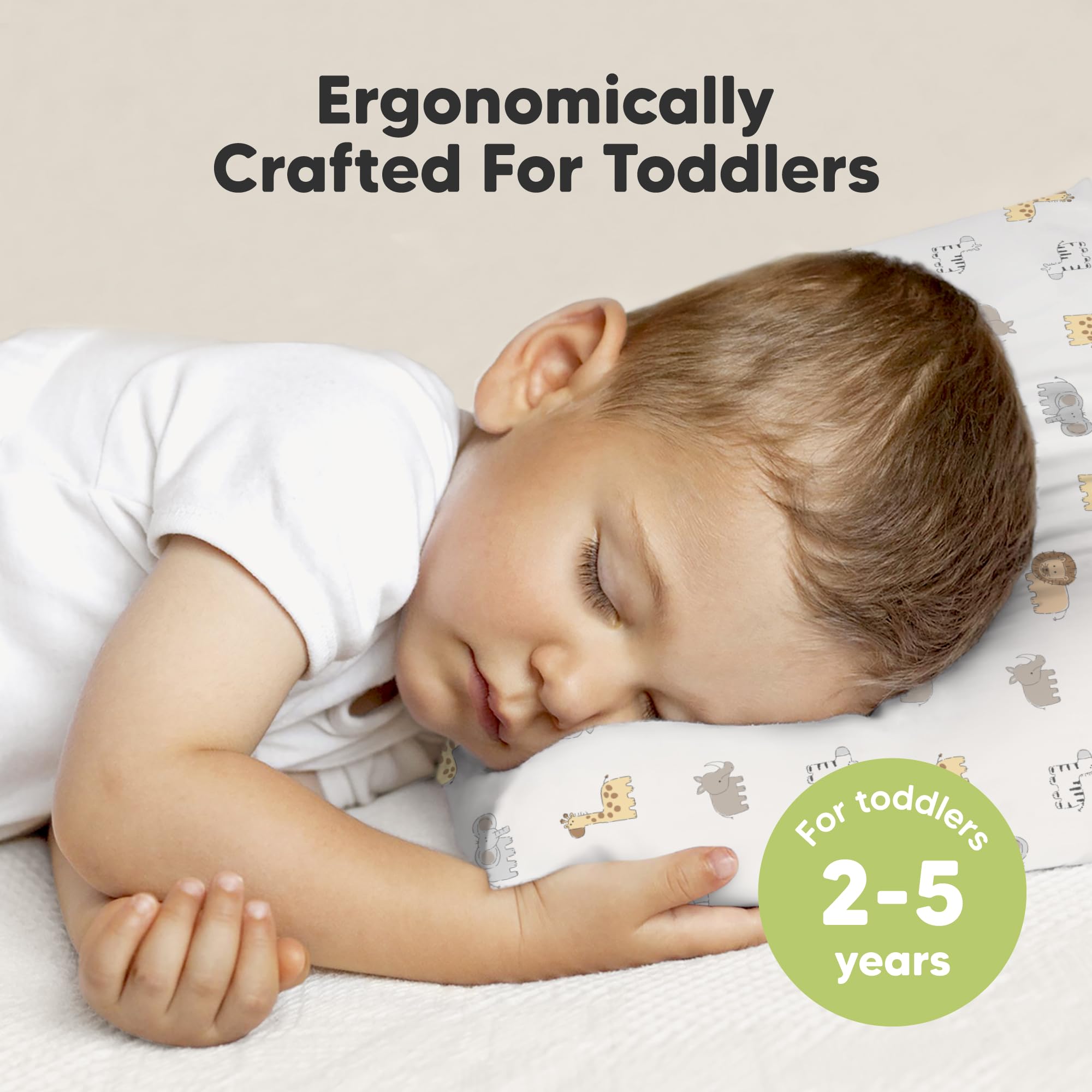 KeaBabies Toddler Pillow Safari Echo packaged image ready for gifting or travel