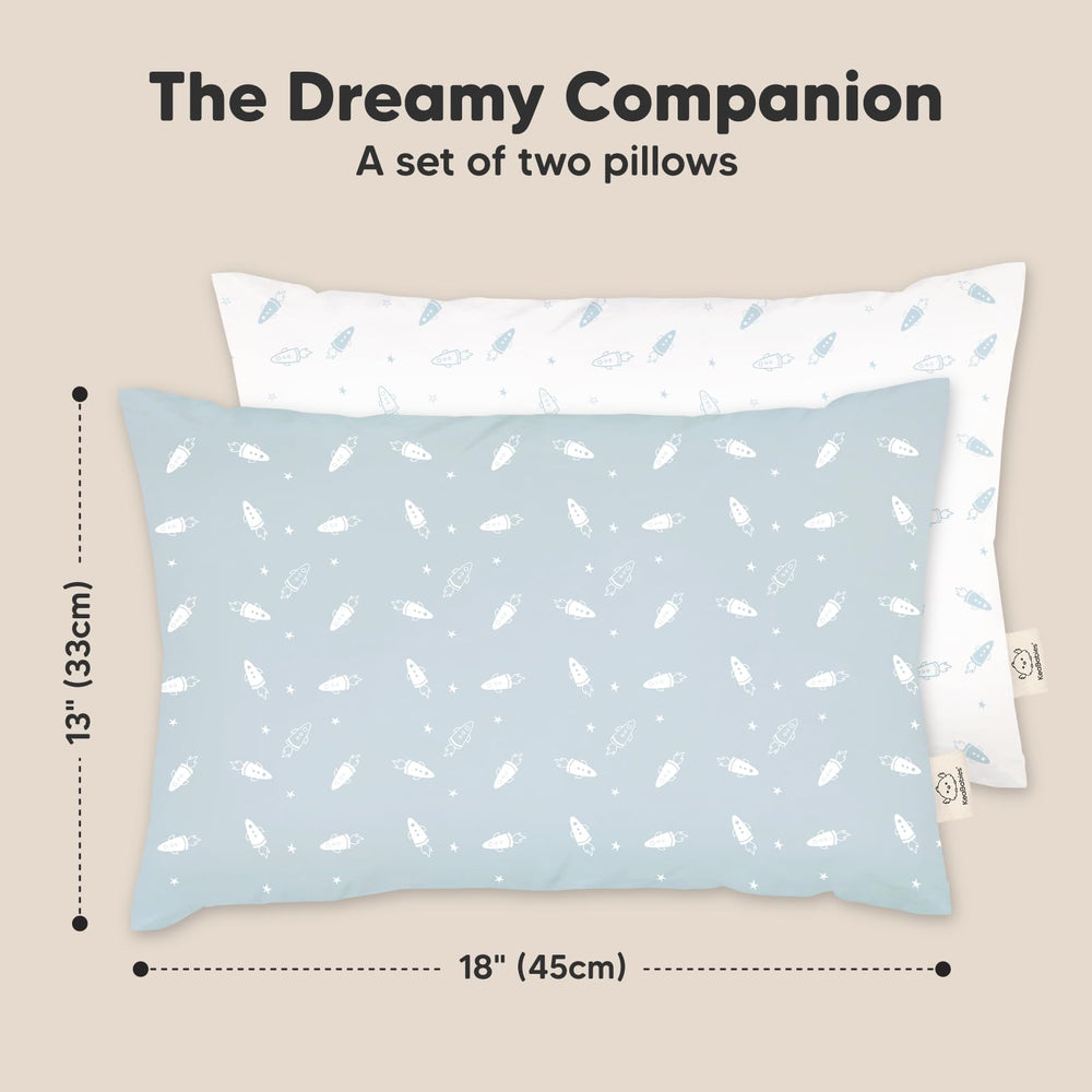 KeaBabies 13x18 travel pillow shown in car seat setup for road trips