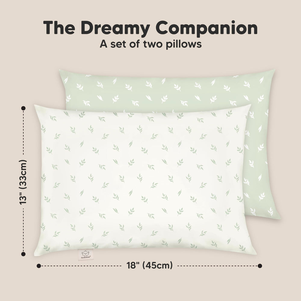 KeaBabies toddler pillow travel-use image shows compact size for car trips.