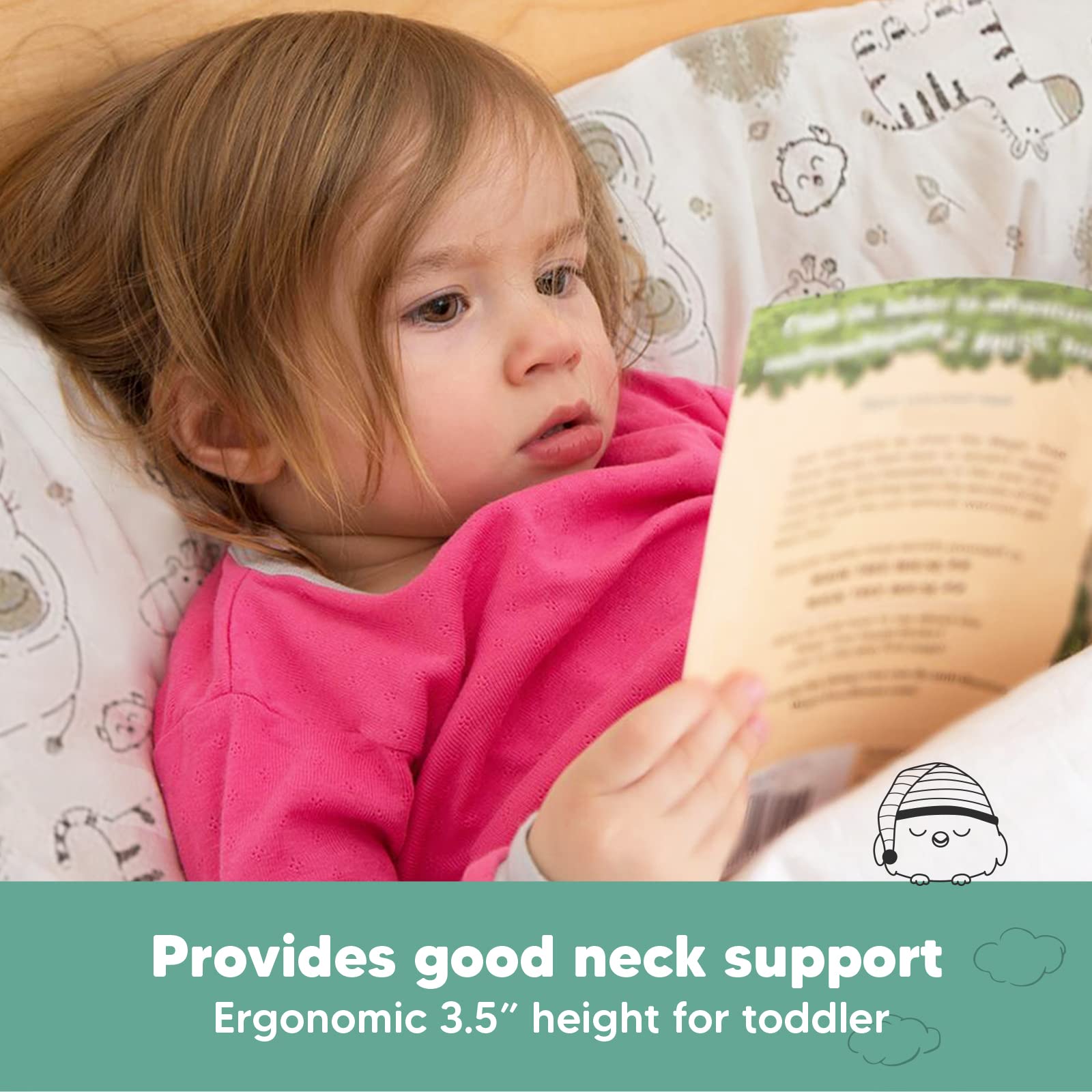 KeaBabies travel-sized toddler pillow is ideal for trips and naps.