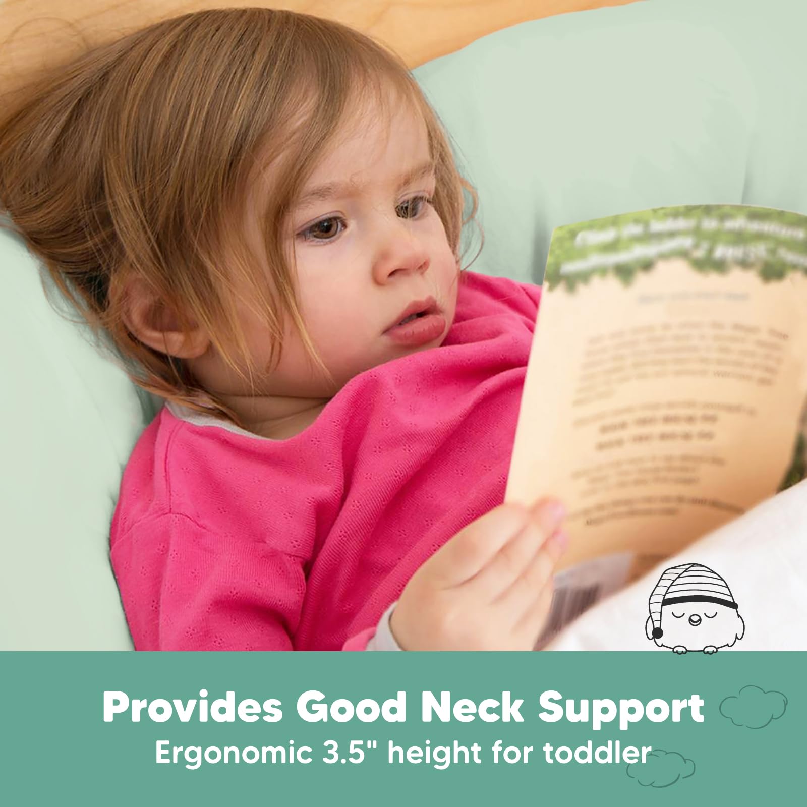 KeaBabies pillow in travel setup highlights easy on-the-go nap comfort.