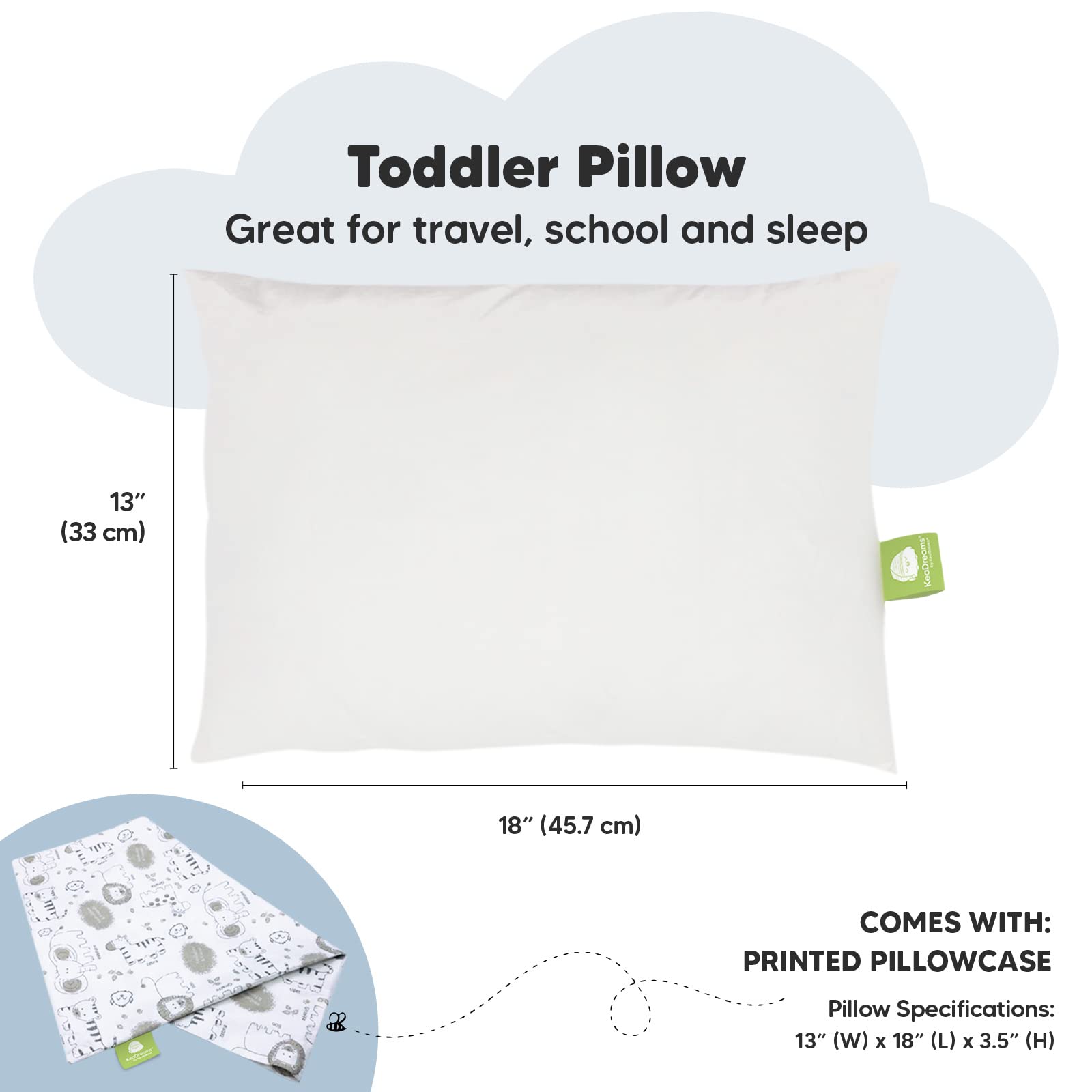 KeaBabies toddler pillow is washable and durable for easy cleaning.