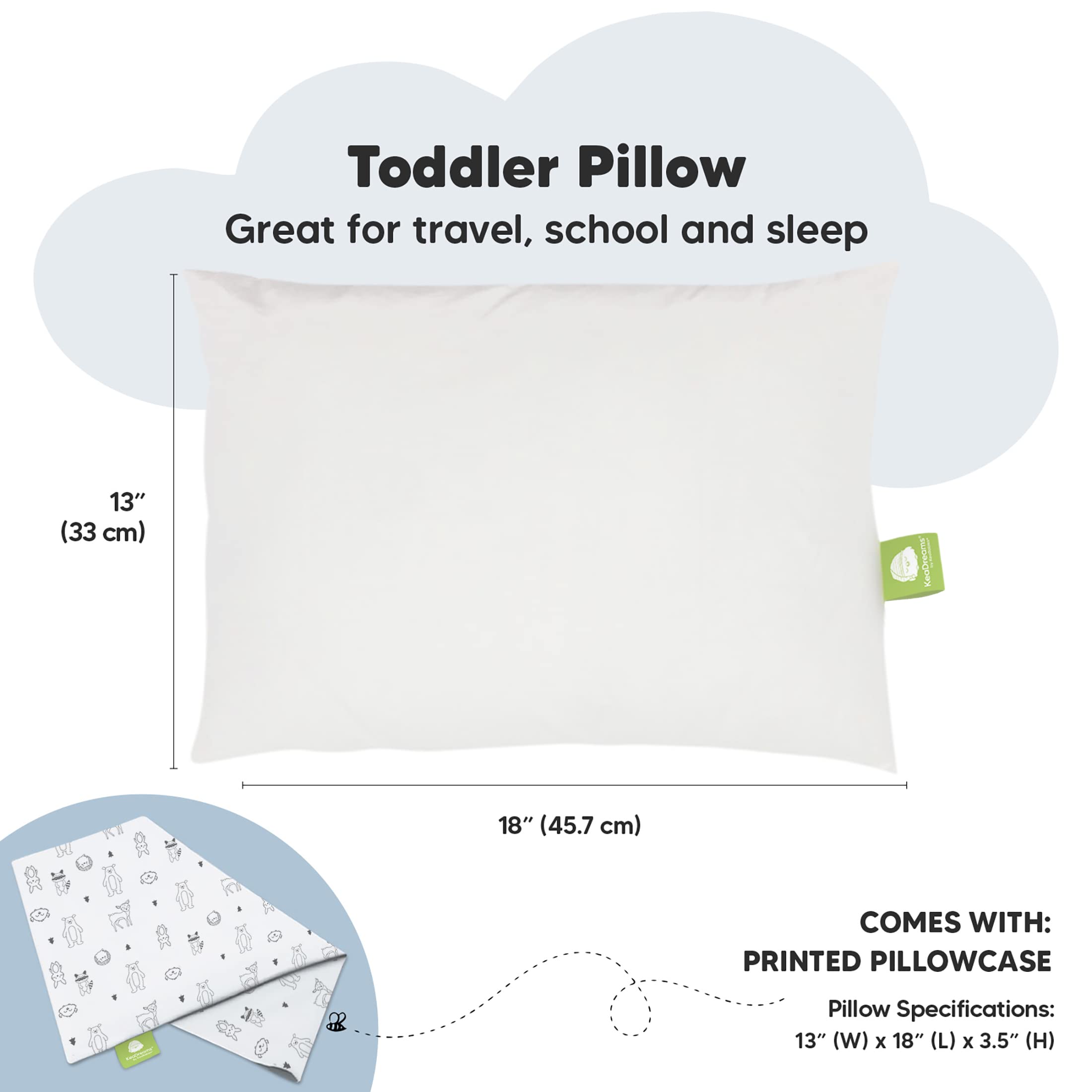 KeaBabies toddler pillow is durable and machine washable for easy cleaning.
