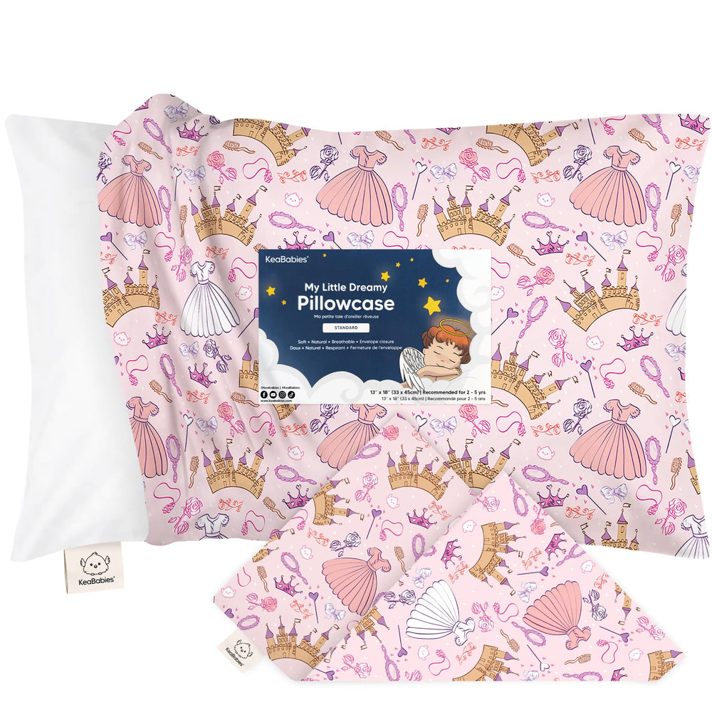 KeaBabies toddler pillowcase 13x18 in soft-breathable cotton for sensitive skin