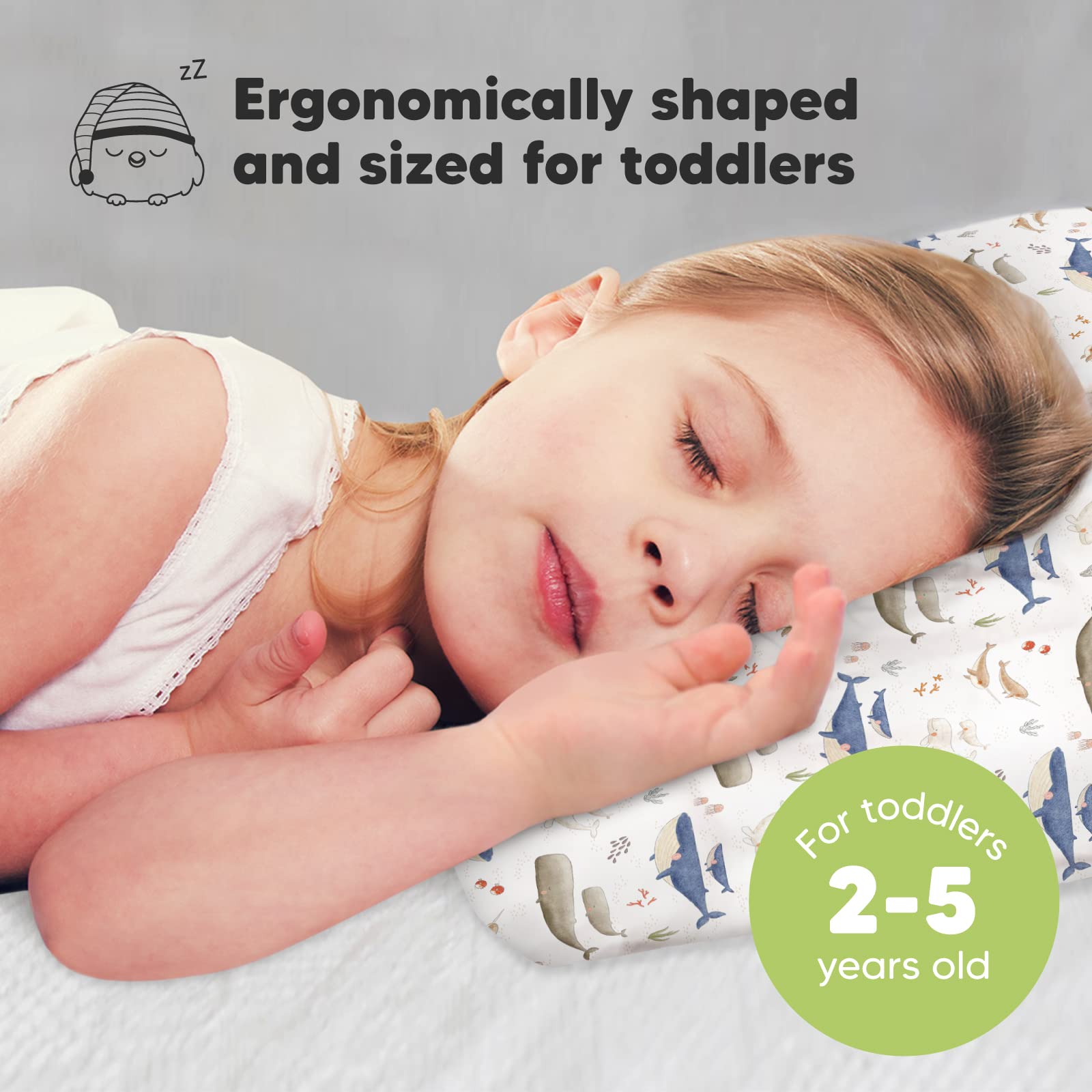 KeaBabies Toddler Pillowcase marine fabric emphasizing breathable organic cotton