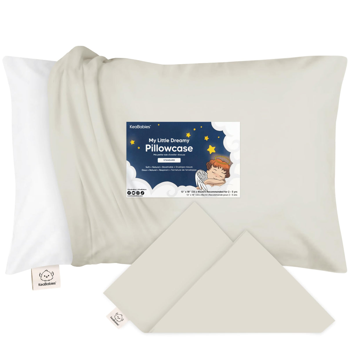 KeaBabies Toddler Pillowcase in soft natural cotton for sensitive skin
