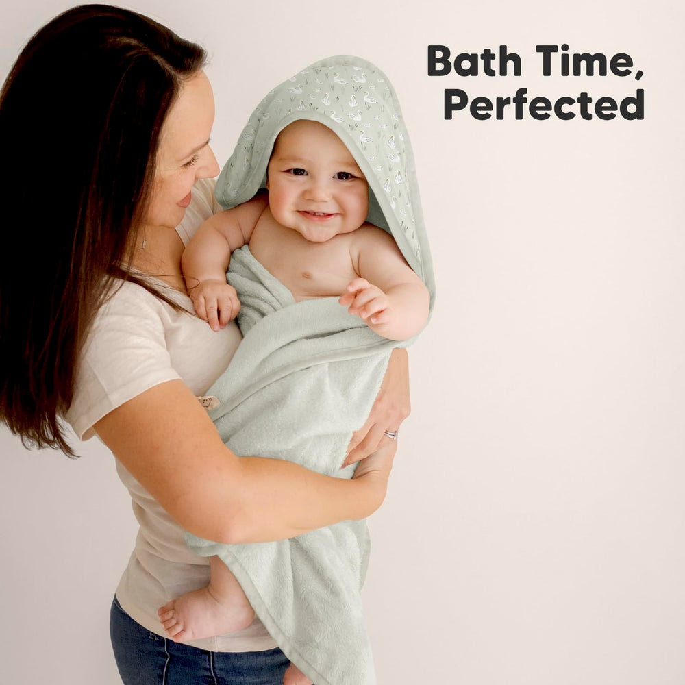 KeaBabies hooded towel drying scene with toddler illustrating long-lasting use.