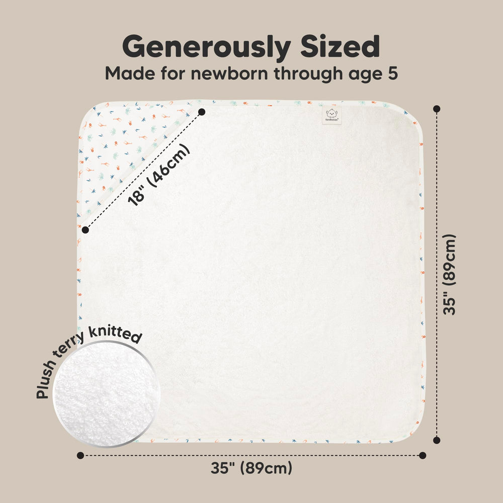 KeaBabies toddler-soft-hooded-towel: plush 500GSM thickness for cozy dries.