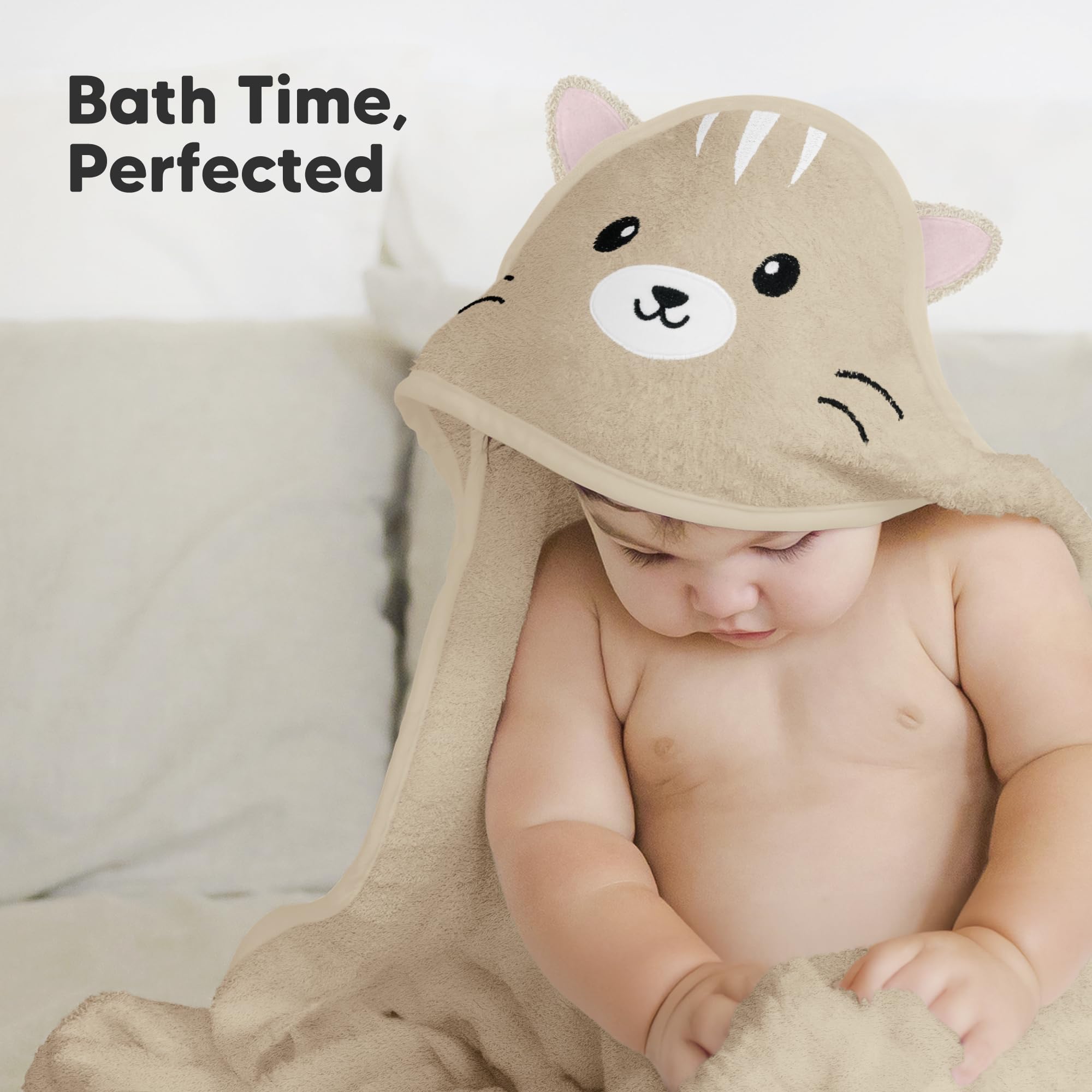 KeaBabies hooded towel grows with baby from newborn to toddler