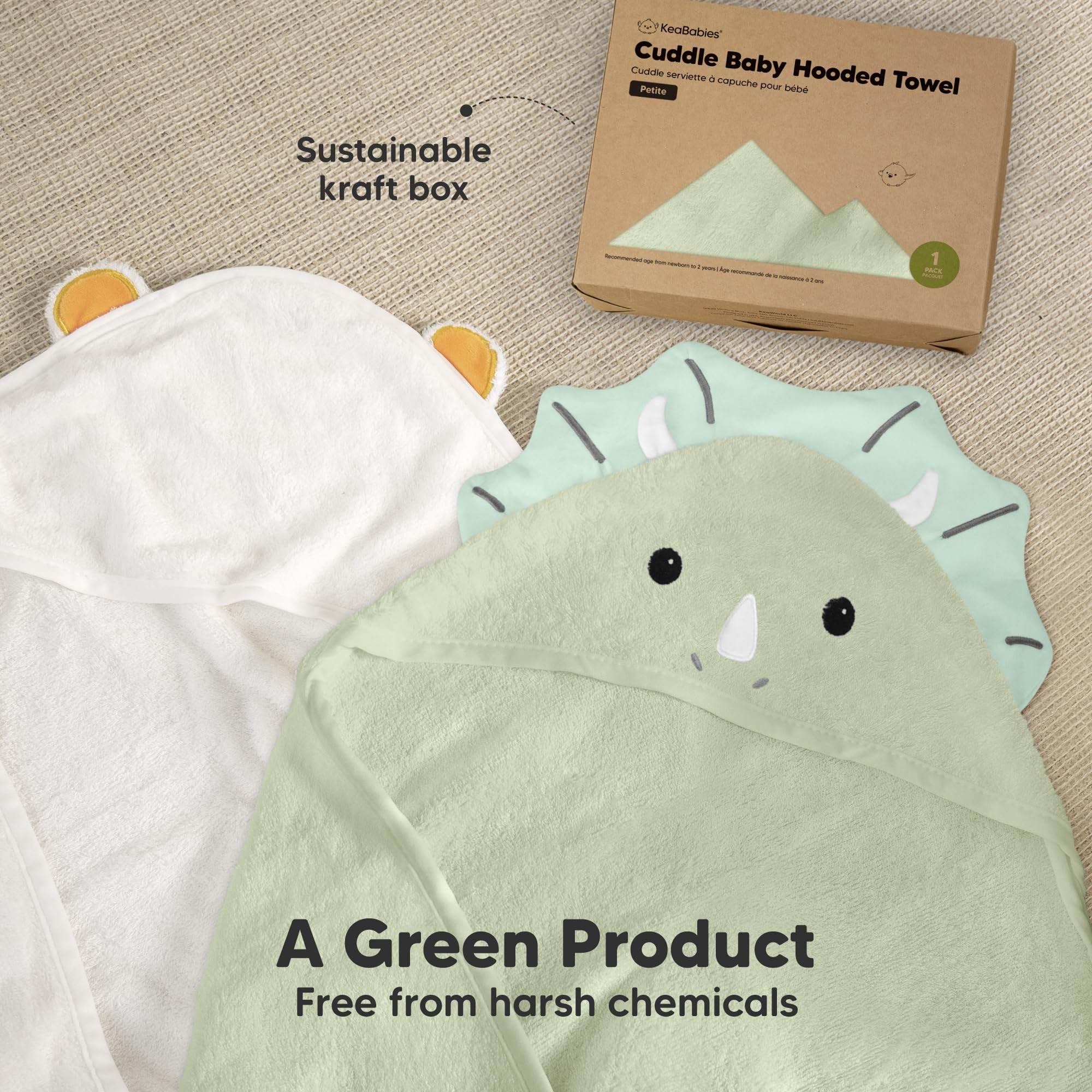 KeaBabies hooded towel machine washable and dryer-friendly for easy care.