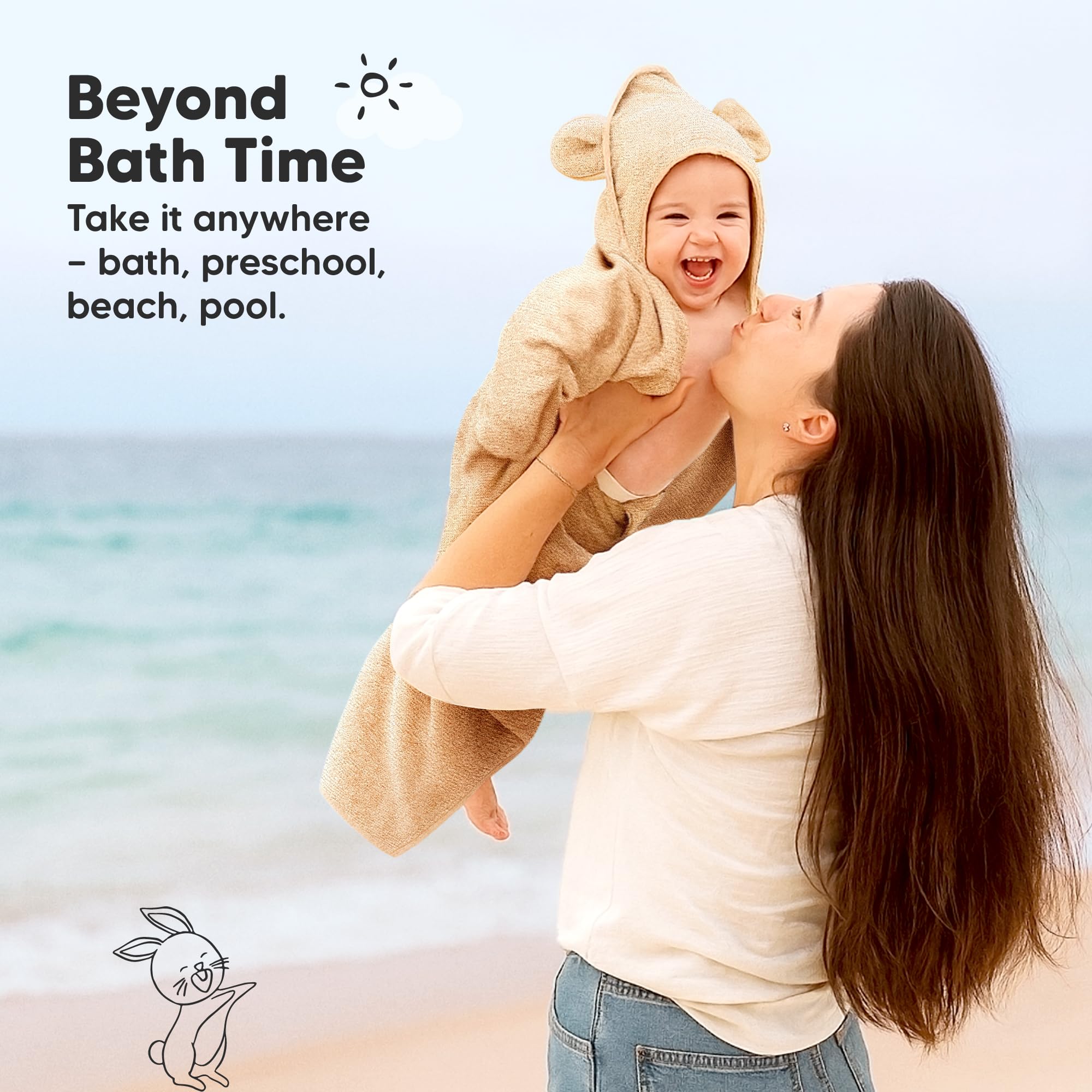 KeaBabies bamboo towel quick-dry in bathroom setting