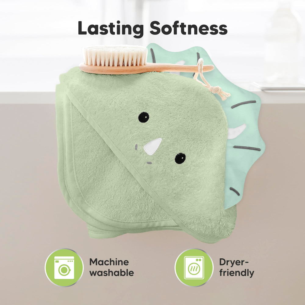 KeaBabies hooded towel gentle on sensitive skin provides safe baby drying.