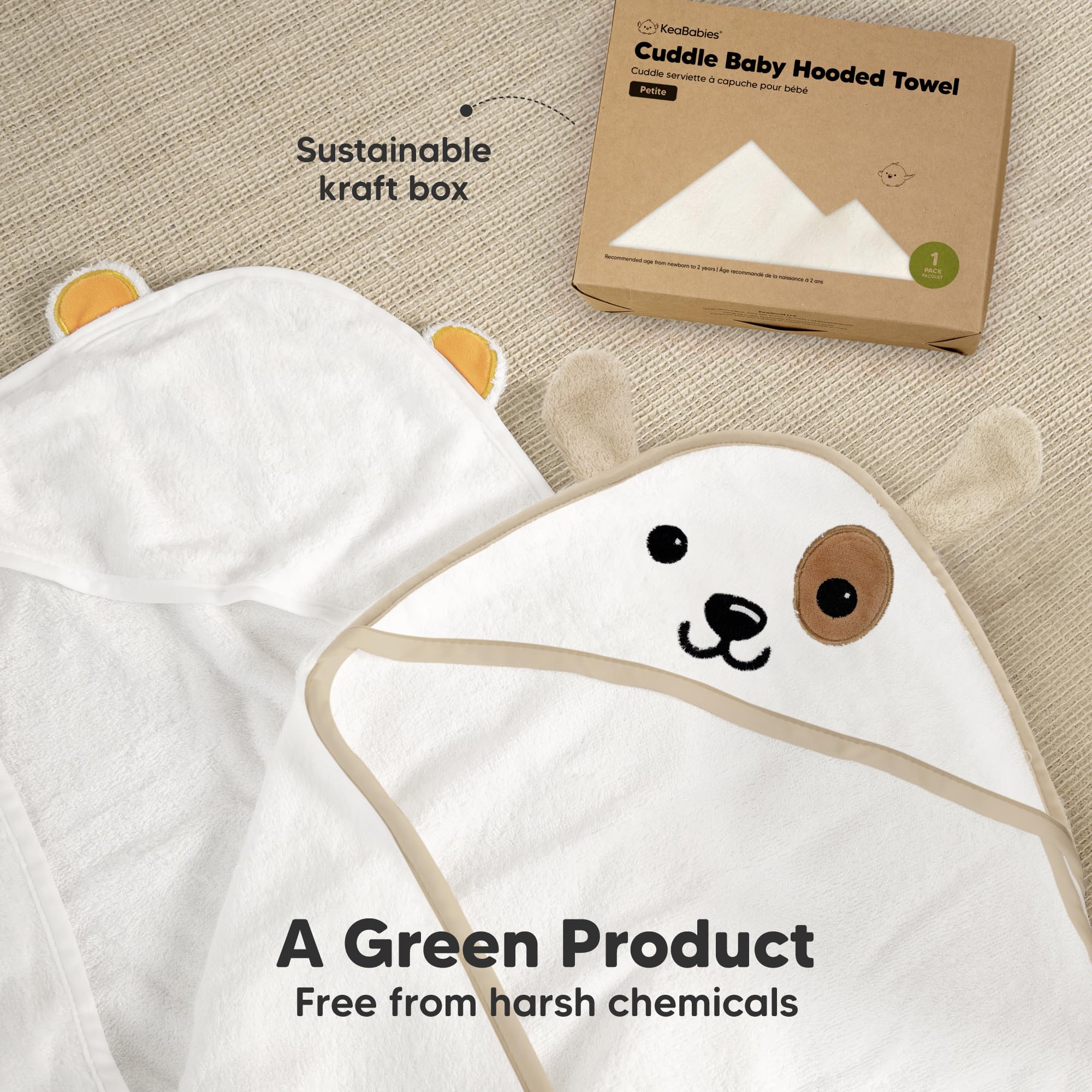 KeaBabies towel grows with baby from newborn to toddler