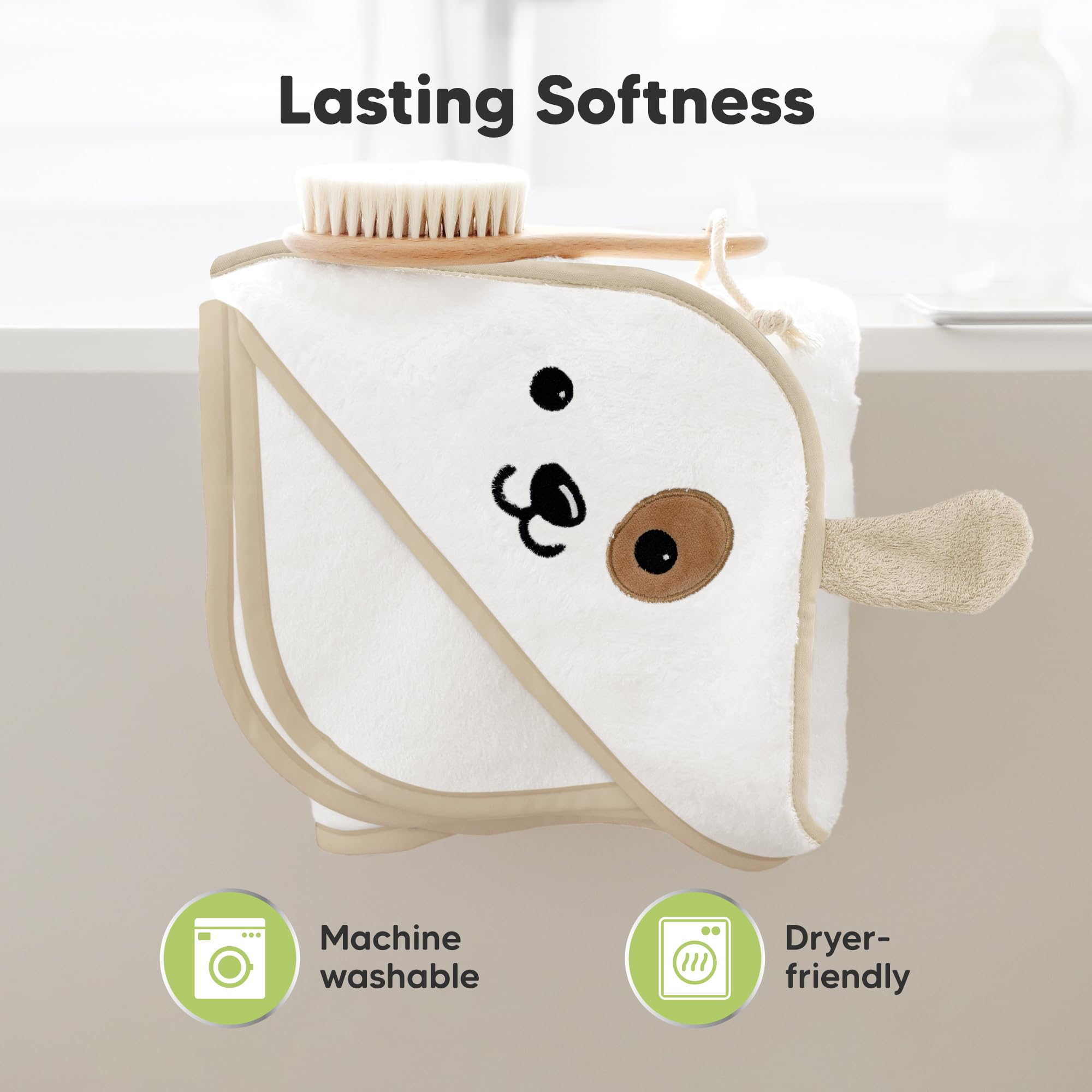 KeaBabies hooded design adds adorable charm to bath time