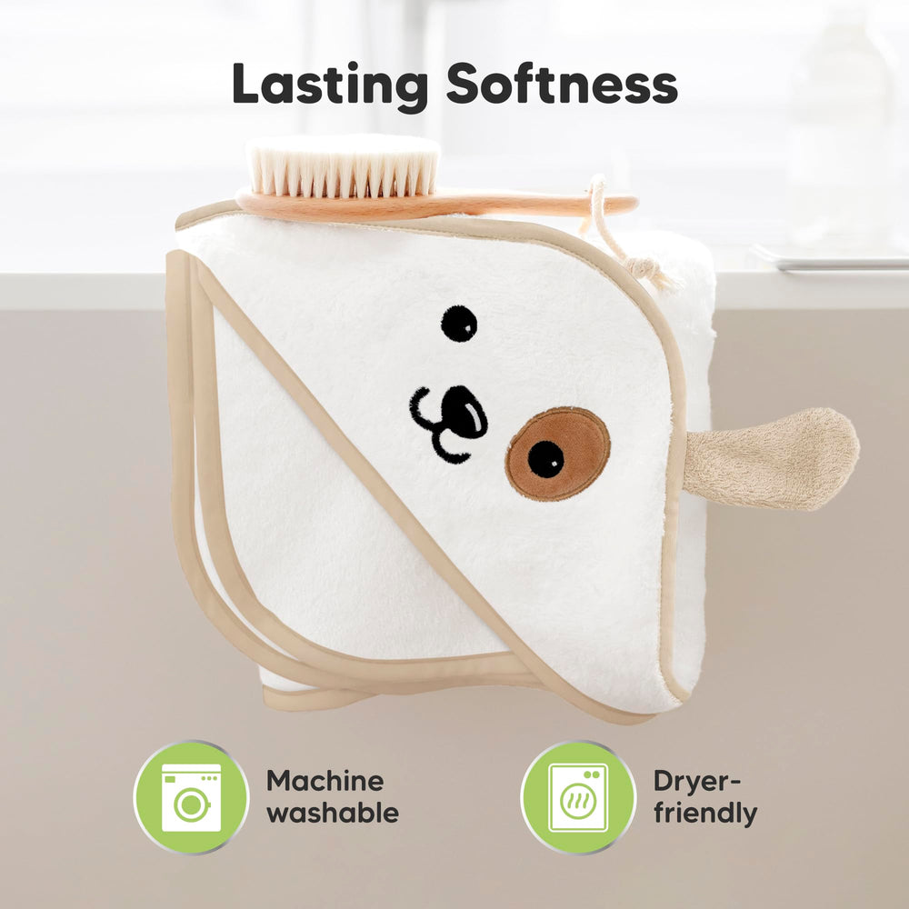 KeaBabies hooded design adds adorable charm to bath time