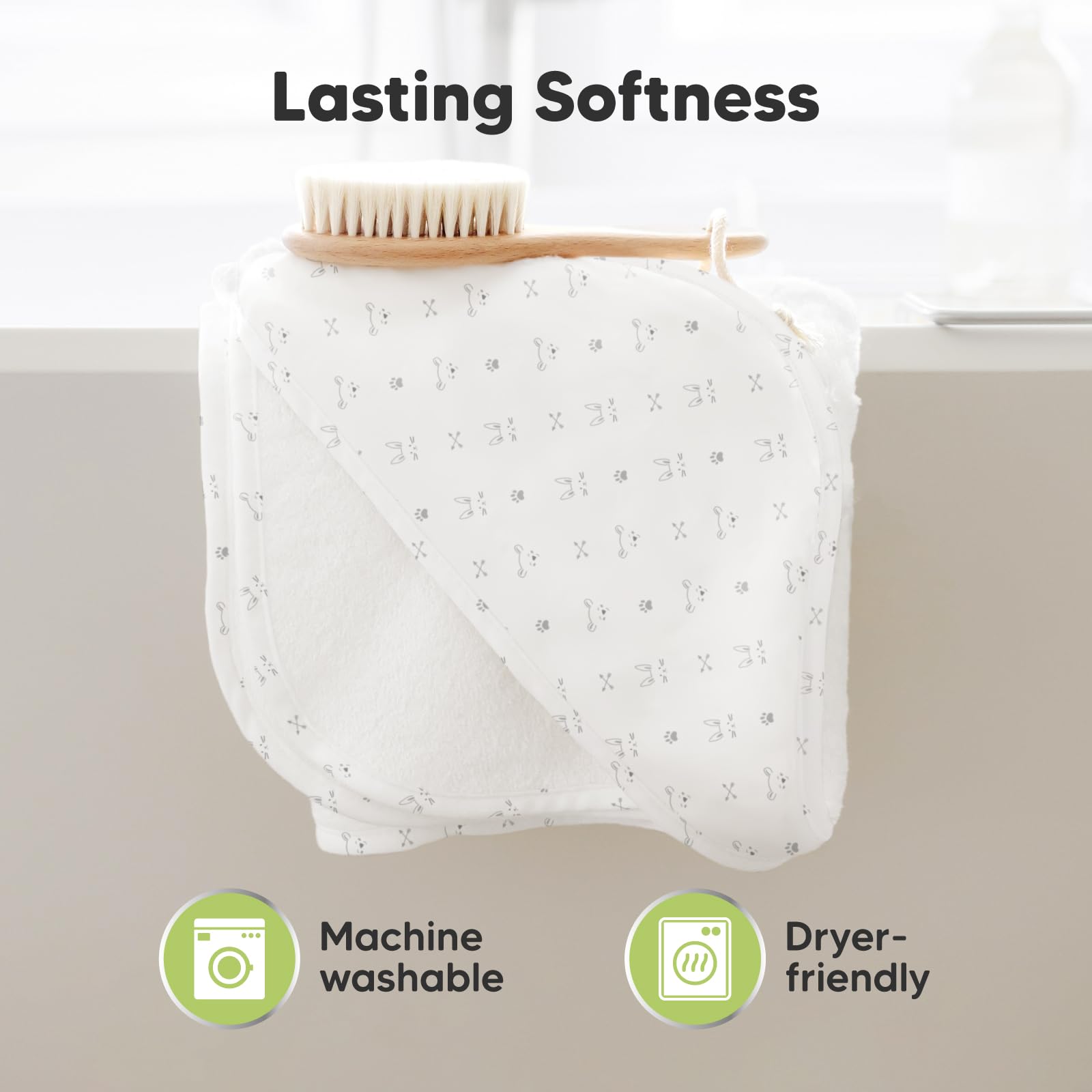 KeaBabies towel skin-friendly design is gentle for sensitive skin.