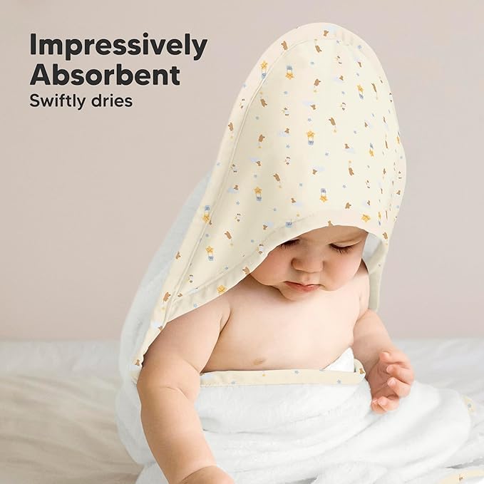 KeaBabies towel wrap on baby—adorable design makes bath time cozy